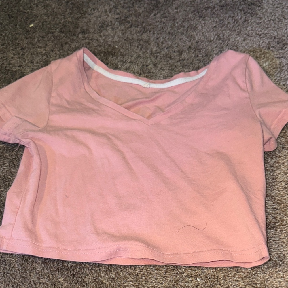 Pink V-Neck Women's Top
